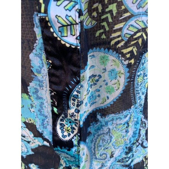 🌸3/$15🌸Sheer Black and Blue Paisley Button Up Blouse Juniors 11/13 - Picture 3 of 6